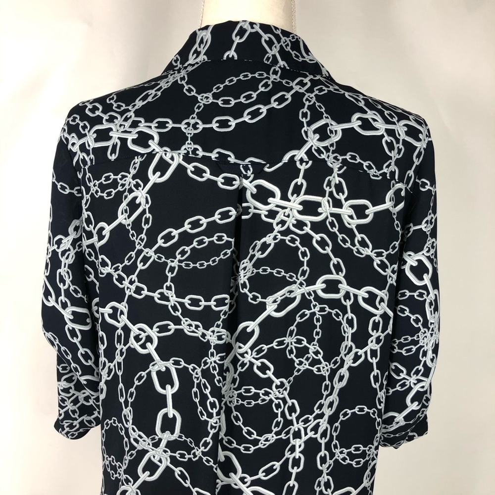Soho New York & Company Jeans Chain Design Blouse size M - Picture 7 of 10